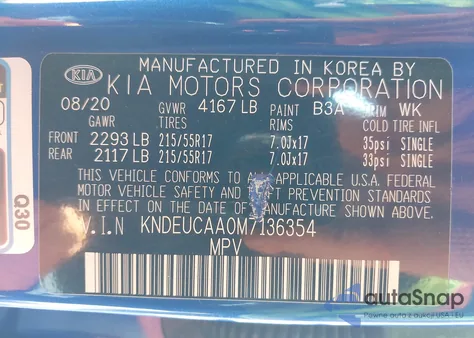 2021 Kia Seltos S from USA, damaged, VIN KNDEUCAA0M7136354